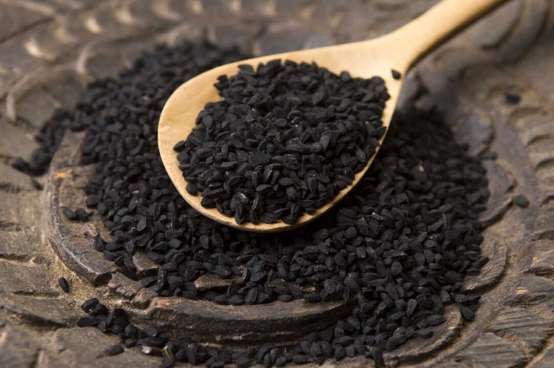 To destroy parasites, you need to eat one tablespoon of black cumin seeds on an empty stomach. 