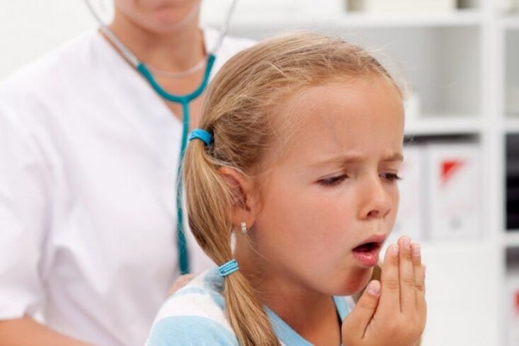 cough with the presence of parasites in the child's body